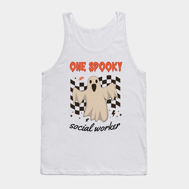 Licensed Clinical Social Worker - Spooky Halloween Design Tank Top by best-vibes-only